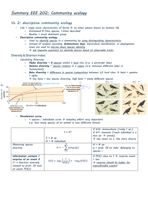Summary EEE 202: Ecology of Communities