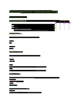 Rechnergestütze Datenauswertung Zusammenfassung HS21