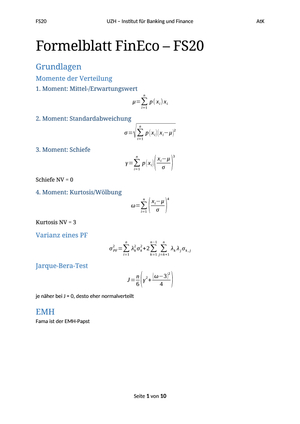 FinEco - Formelsammlung