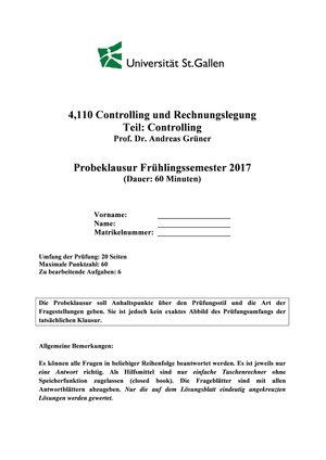 Probeklausur FS2017