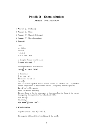 Lösungen zur Prüfung FS19