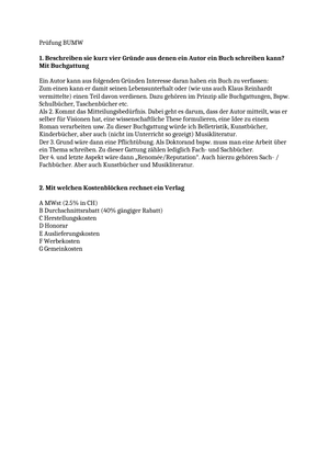 Prüfung BUMW HS13