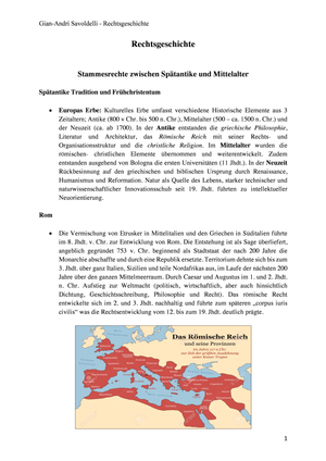 Rechtsgeschichte Zusammenfassung