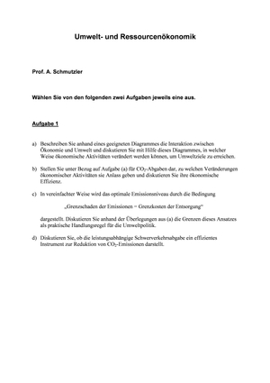 Umwelt- u. Ressourcenoekonomic Probe-Pruefung #2