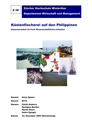 Semesterarbeit ZHAW: Küstenfischerei Philippinen