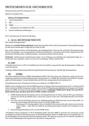 Prüfschema EuR Grundrechte