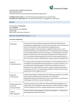Diskussionsarena Russland HS15