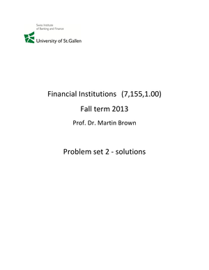 Financial Institutions Problem Set 2 Lösung