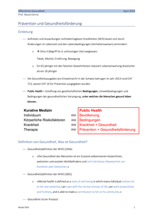 Prävention und Gesundheitsförderung - Jenny