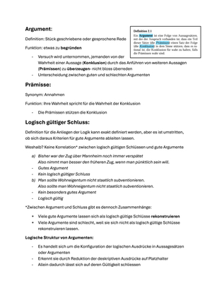 Logik Pfisterer: Argumente, Gültigkeit, Schlüssigkeit