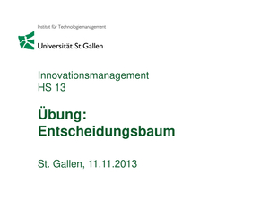 Inno-Management Übung Entscheidungsbaum Präsi