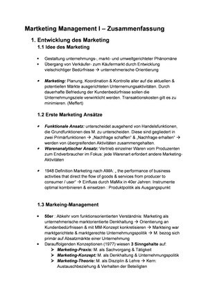 Marketing Zusammenfassung