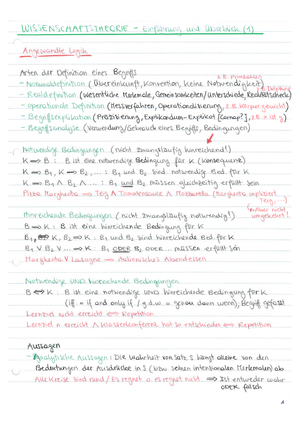 Wissenschaftstheorie FS23 handgeschrieben Kap. 1-5