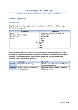 Rechtssetzung und Staatsverträge ZSF