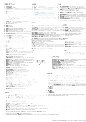BIO134 Summary/cheatsheet