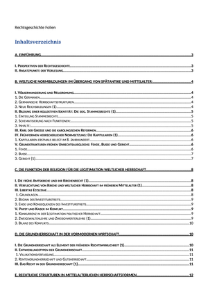 Rechtsgeschichte Folien Zusammenfassung