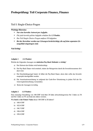 Probeprüfung HS 2012