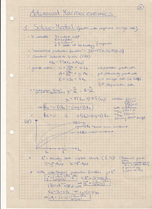 Adv. Macro Zusammenfassung