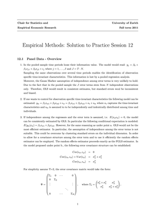 Empirical Methods HS11 Übung 12 Lösung