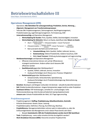 Zusammenfassung BWL III