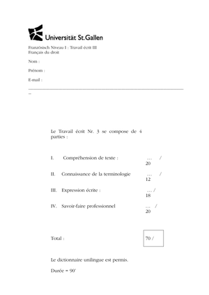Beispielprüfung Französisch.Recht