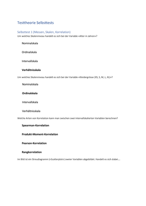 Testtheorie Selbsttests 2021