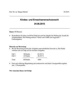 Kindes-/Erwachsenenschutz Prüfung 2015