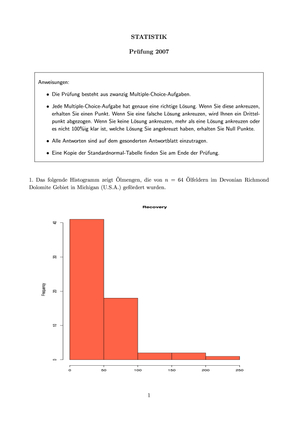 Prüfung Statistik FS07