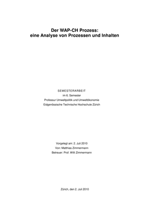 Semesterarbeit ETHZ: Der WAP-CH Prozess