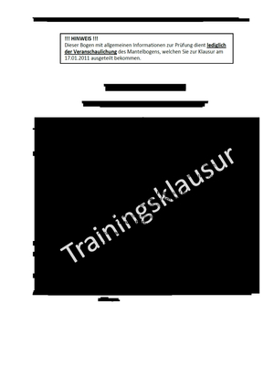 Probe-Prüfung BWL III Innovation HS10