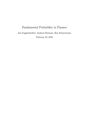 Summary Fundamental Probability