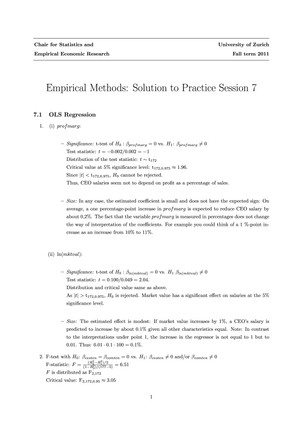 Empirical Methods HS11 Übung 7 Lösung