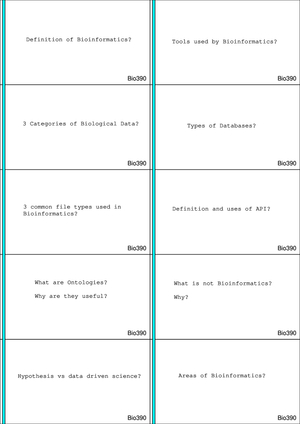 Bio390 Study Cards