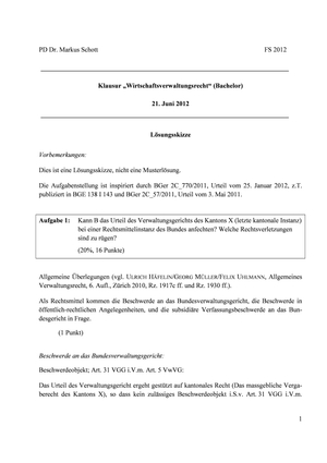 Wirtschaftsverwaltungsrecht Prüfung 2012 MuLö