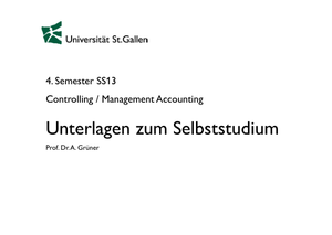 Unterlagen zum Selbststudium 2013
