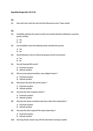 Repetitionsfragen Bio 122