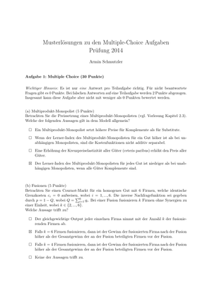 Prüfung 2014 MC Lösung