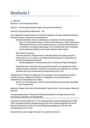 Zusammenfassung Strafrecht I