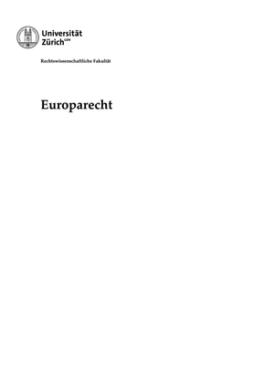 Zusammenfassung Europarecht FS24