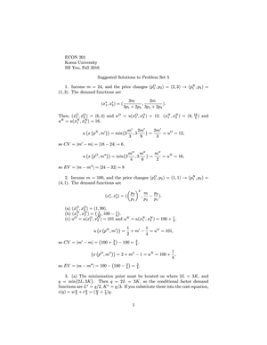 Korea University ECON201: Problem Set 5 Fall16Lösu