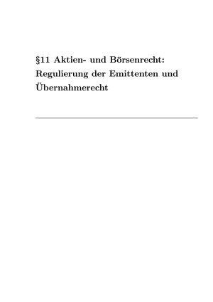 Aktien- und Börsenrecht Zusammenfassung