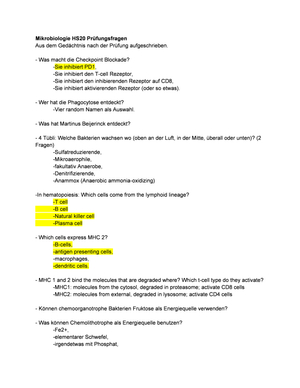 BIO 132 Beispiele Prüfungsfragen