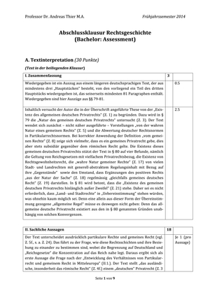 Rechtsgeschichte Prüfung 2014 Musterlösung
