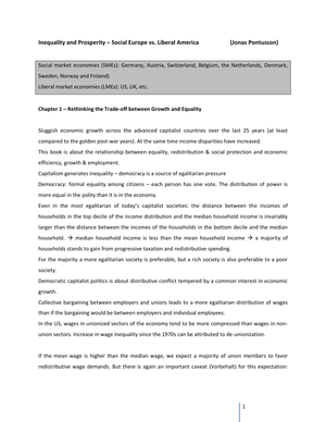 Comparative Politics - Inequality and Prosperity