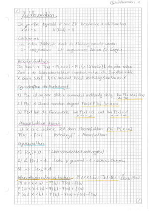 Statistik VWL: Übungslösungen Zufallsvariablen