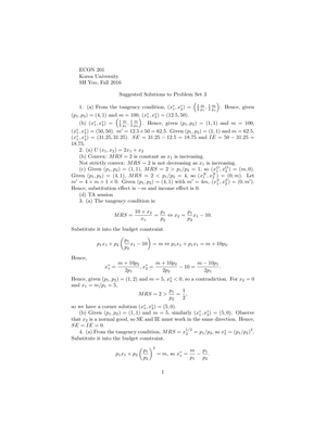 Korea University ECON201: Problem Set 3 Fall16Lösu