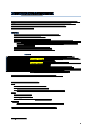 Zusammenfassung Strategisches Management