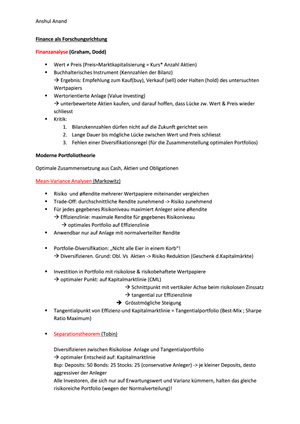 Finance als Forschungsrichtung