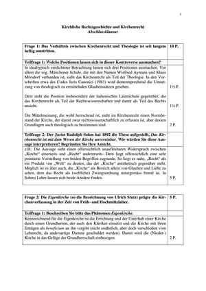 Kirchenrecht(sgeschichte) Prüfung 2008 Musterlö.