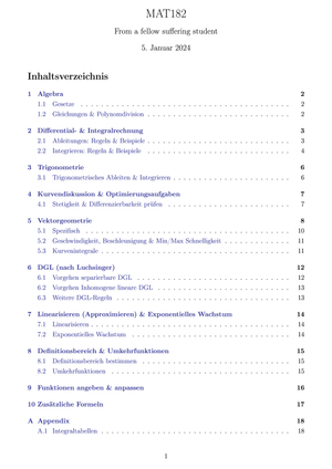 Formelsammlung MAT182 HS23